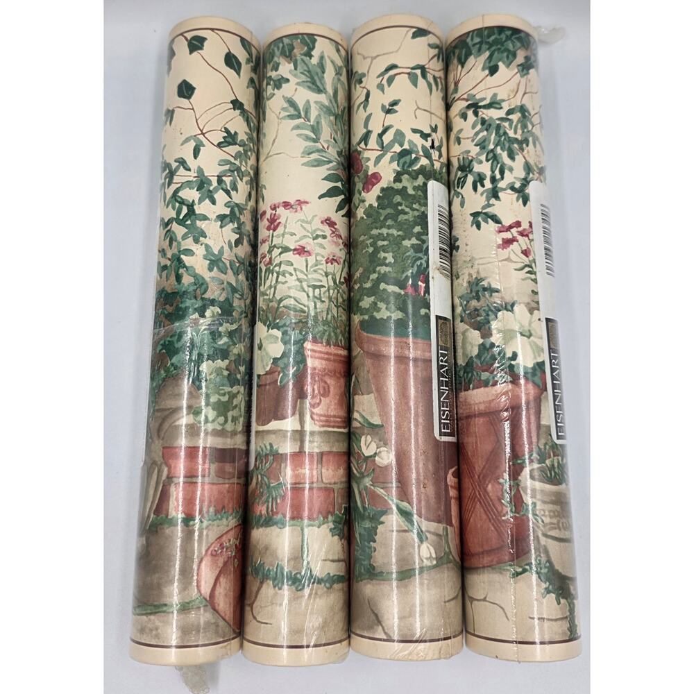 Vint Pre Pasted Wallpaper Border Cottagecore   Garden Floral Country Victorian